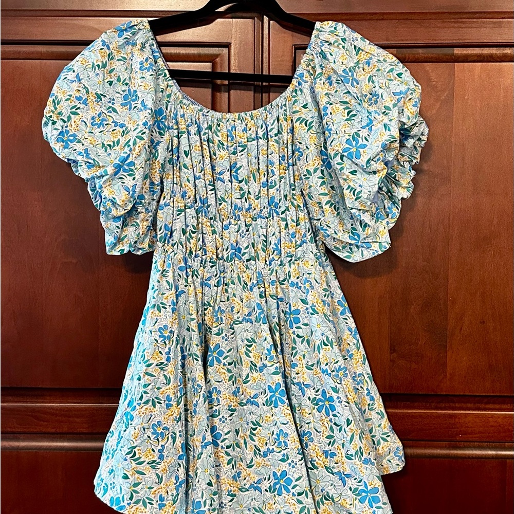 Altar'd State Blue and Yellow Floral Dress